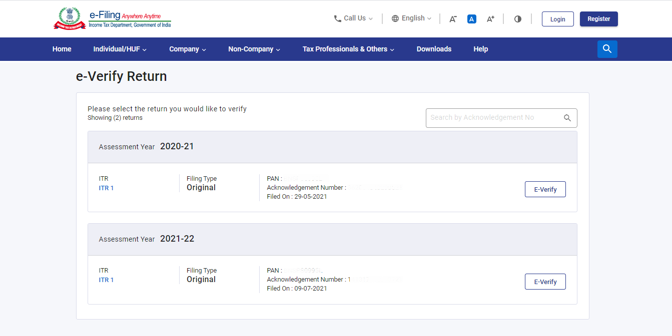 E-Verify your Income Tax Return (ITR)